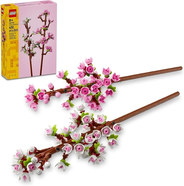 LEGO Cherry Blossom Building Toy, Ages 8+, Artificial Decor, Gift for Kids - 40725