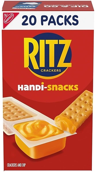 Handi-Snacks RITZ Crackers 'N Cheesy Dip Snack Packs, School Snacks, 20 Snack Packs