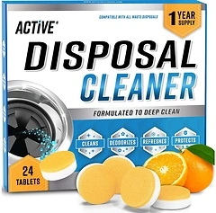 Garbage Disposal Cleaner Deodorizer Tablets, 24 Pack, Fresh Citrus Foam