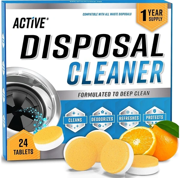 Garbage Disposal Cleaner Deodorizer Tablets, 24 Pack, Fresh Citrus Foam