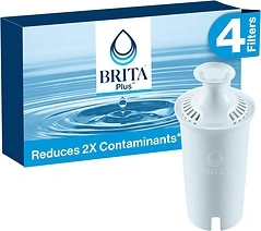 Brita Plus Water Filter, BPA-Free Replacement Filter, Reduces Contaminants, 4 Pack