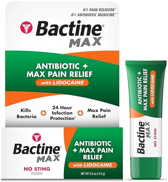 Bactine MAX Antibiotic + Pain Relieving Ointment with Lidocaine, 0.5 oz