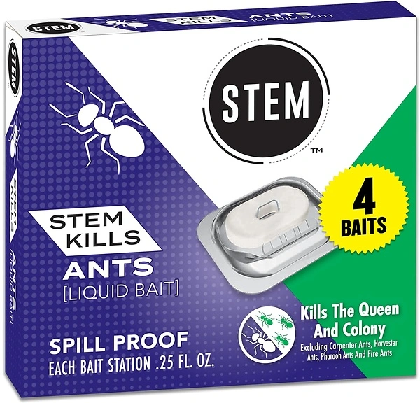 STEM Liquid Ant Baits, Kills The Queen and Colony, 4 Spill Proof Bait Stations