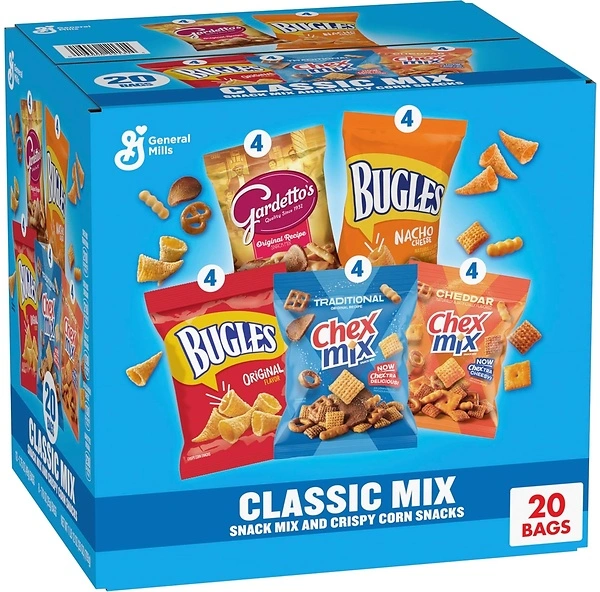 Classic Mix Snack Variety Pack, Bugles Original & Nacho Cheese, 20 Count, 28 oz