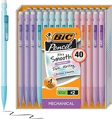 BIC Xtra Smooth Mechanical Pencil with Erasers, 0.7 mm, Refillable, 40-Count