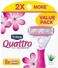 Schick Quattro Women's Razor Refills, Value Pack, 8 Count