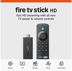 Amazon Fire TV Stick HD, Free and Live TV, Alexa Voice Remote, HD Streaming