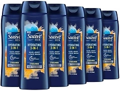 Suave Men 3-in-1 Wash, Citrus & Musk, 18 Oz, Pack of 6