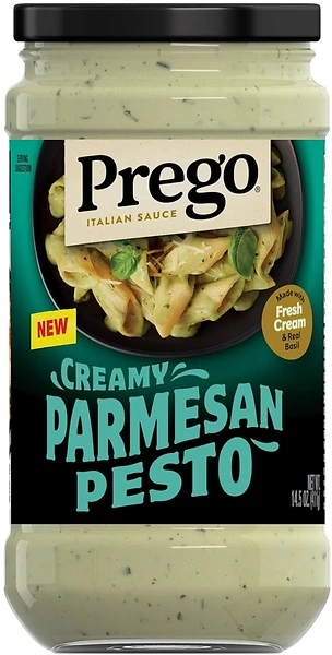 Prego Creamy Parmesan Pesto Pasta Sauce, 14.5 oz Jar