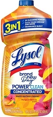 Lysol Power Clean Multi-Surface Cleaner, 2x Concentrated, Mango & Hibiscus, 28 oz