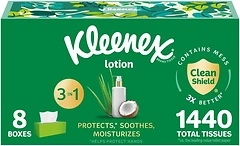 Kleenex Lotion Facial Tissues with Coconut Oil, 8 Boxes, 180 Tissues Per Box