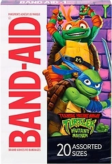 Band-Aid Adhesive Bandages, TMNT Characters, Kids, Toddlers, Assorted Sizes, 20 Ct