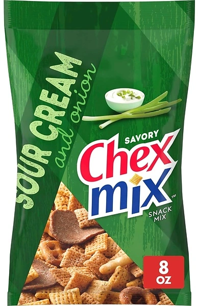 Chex Mix Snack Mix, Sour Cream and Onion, 8 oz Bag