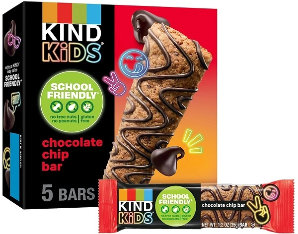 KIND Kids Chocolate Chip Bar, Tree Nut Free, Peanut Free, Whole Grain Oats, 5 Bars