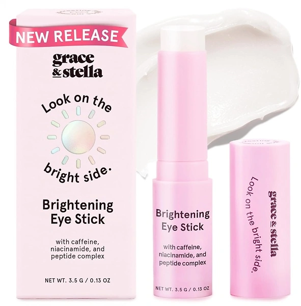 grace & stella Under Eye Brightener Stick, Caffeine for Dark Circles, 0.13 Oz