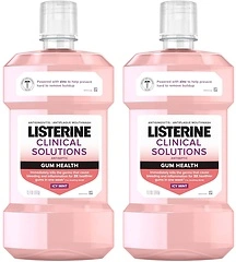 Listerine Clinical Solutions Gum Health Antiseptic Mouthwash, ICY Mint, 2 Pack
