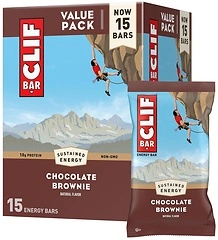 CLIF BAR - Chocolate Brownie Flavor - Organic Oats - 15 Pack