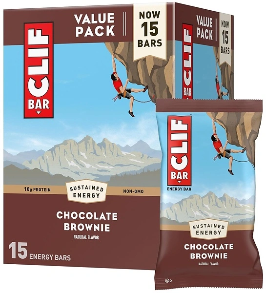 CLIF BAR - Chocolate Brownie Flavor - Organic Oats - 15 Pack