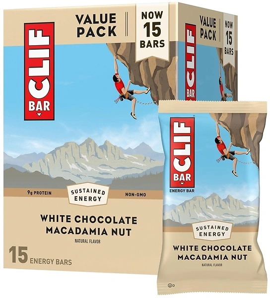 Clif Bar, White Chocolate Macadamia Nut, 9g Protein, 15 Pack