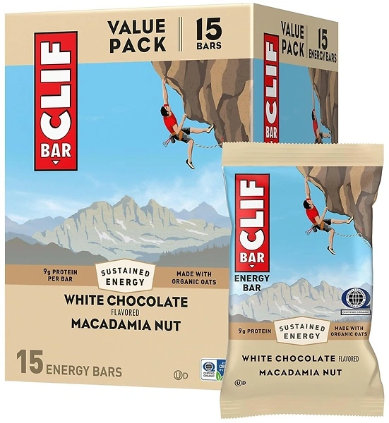 CLIF BAR Energy Protein Bars, White Chocolate Macadamia Nut, 15 Pack