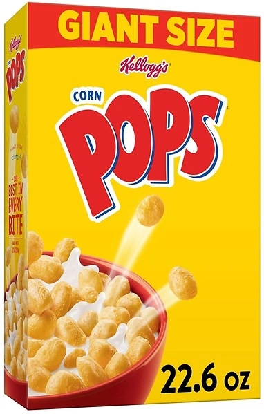 Kellogg's Corn Pops Breakfast Cereal, 8 Vitamins and Minerals, Giant Size, 22.6oz