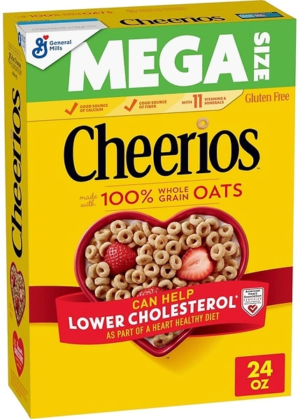 Cheerios, Heart Healthy Gluten Free Breakfast Cereal, Mega Size, 24 oz