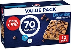 Fiber One 70 Calorie Brownies, Chocolate Chip Cookie, 2g Sugar, 12 Count