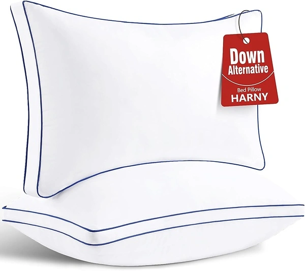 HARNY Bed Pillows for Sleeping, Queen Size, Set of 2, Down Alternative Microfiber