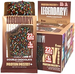 Legendary Foods 22g Protein Pastry+ Low Carb Meal Replacement Bar, 8 Count
