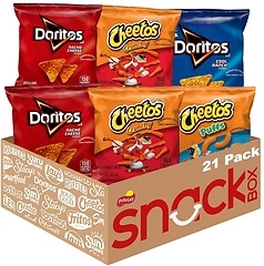 Frito-Lay Doritos & Cheetos Mix Variety Pack, Single Serve Snack Bags (Pack of 21)