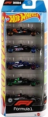 Hot Wheels Formula 1 Toy Cars 5-Pack, 1:64 Scale Die-Cast Vehicles