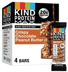 KIND Protein MAX Crispy Chocolate Peanut Butter Bars, 20g Protein, 4 Count