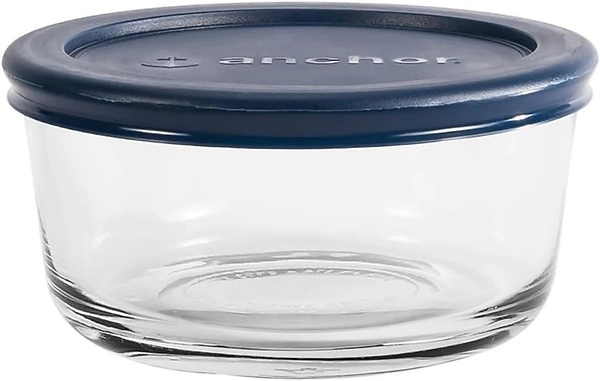Anchor Hocking 2 Cup Glass Storage Containers with Lids, Set of 4