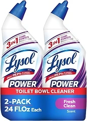 Lysol Power + Odor Fighting Toilet Bowl Cleaner Gel, 24oz, 2 Pack