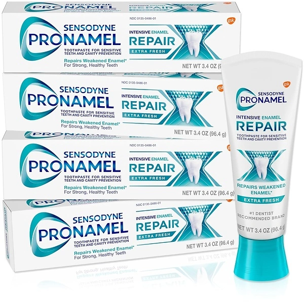 Sensodyne Pronamel Intensive Enamel Repair Toothpaste for Sensitive Teeth, 4 Pack