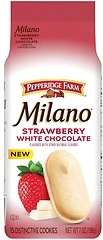 Pepperidge Farm Milano White Chocolate Strawberry Flavored Cookies, 7 Oz Bag