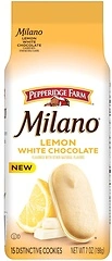 Pepperidge Farm Milano White Chocolate Lemon Flavored Cookies, 7 Oz Bag