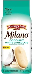 Pepperidge Farm Milano White Chocolate Coconut Flavored Cookies, 7 Oz Bag