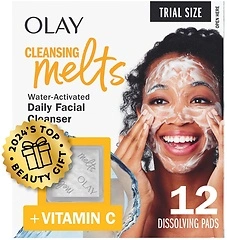 Olay Cleansing Melts + Vitamin C Face Cleanser, 12ct, Water-Activated Wash