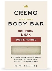 Cremo Exfoliating Body Bar for Men, Bourbon & Oak Scent, 5oz