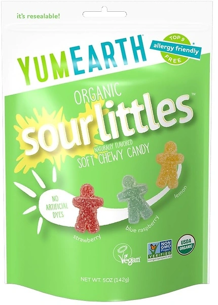 YumEarth Organic Sour Littles Chewy Candy, Allergy Friendly, 5 Ounce Bag
