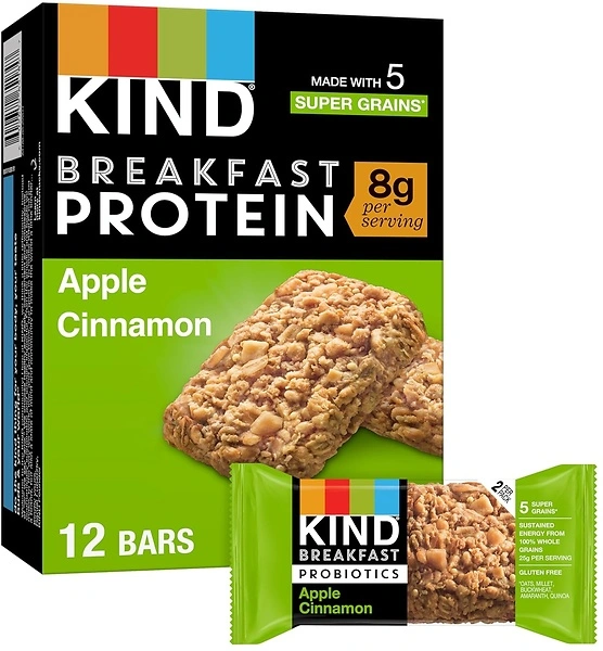 KIND Breakfast Protein Snack Bar, Apple Cinnamon, 8g Protein, 6 Count