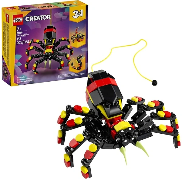 LEGO Creator 3 in 1 Wild Animals Surprising Spider Toy - 3 Build Options, Ages 7+