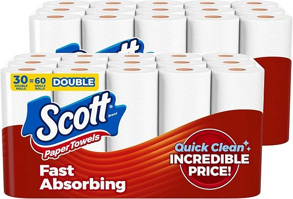Scott Paper Towels, Choose-A-Sheet, 30 Double Rolls (108 Sheets Per Roll)