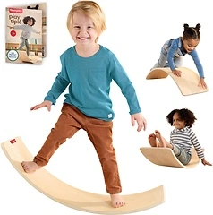 Fisher-Price Wood Montessori Toy Rockin' Balance Board, 31.7-Inch, for Ages 3+