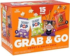 SkinnyPop Sweet & Salty Variety Pack, Original & Kettle Corn, 15 Count