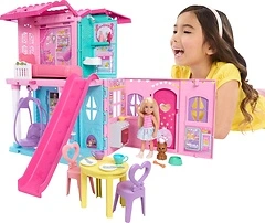 Barbie Chelsea Toy Dollhouse with 15+ Accessories, Expands to 17 x 13 inches