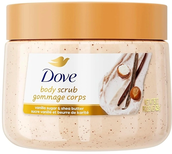 Dove Vanilla Body Scrub Exfoliates and Deeply Nourishes for Smooth, Radiant Skin 15oz