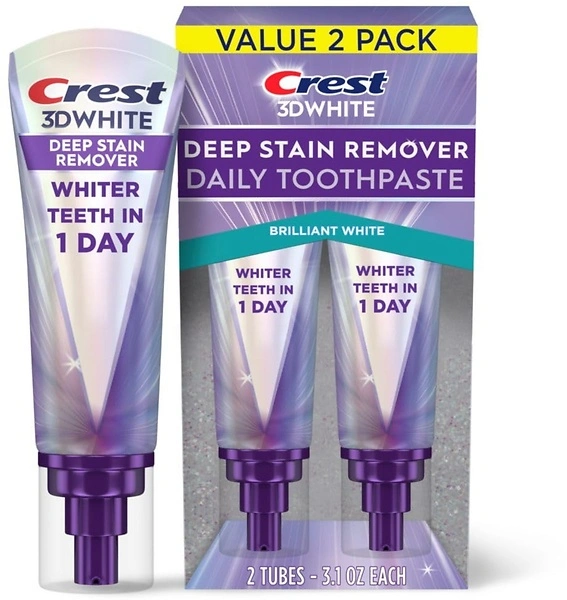 Crest 3DWhite Brilliance Deep Stain Remover Brilliant White Toothpaste - 3.1oz/2pk