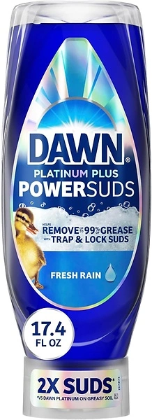 Dawn Platinum Plus PowerSuds Liquid Dish Soap, 17.4 oz. EZ-Squeeze Bottle